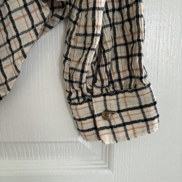 Pilcro Crinkle Plaid Button Front Shirt Medium Anthropologie - Picture 4 of 9
